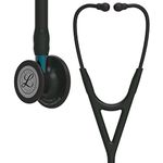 3M Littmann Cardiology IV Diagnostic Stethoscope, 6201, More Than 2X as Loud*, Weighs Less**, Stainless Steel Black-Finish Chestpiece, 69 cm (27") Black Tube, Blue Stem, and Black Headset