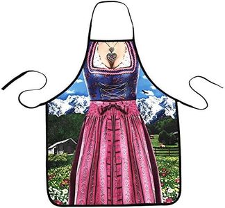 MOMOONNON Dirndl Apron German Lederhosen Apron Oktoberfest Bavarian Kitchen Cooking Grilling BBQ Baking Apron for Women, Colored