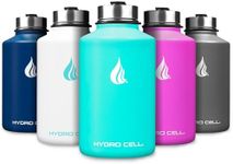 HYDRO CELL Stainless Steel Insulated Water Bottle with Straw - For Cold & Hot Drinks - Metal Vacuum Flask with Screw Cap and Modern Leakproof Sport Thermos for Kids & Adults (Teal 64oz)