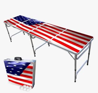 8-Foot Professional Beer Pong Table - America Graphic