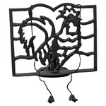 Woodside Cast Iron Adjustable Ornamental Kitchen Cook Book Stand, Black Rooster Recipe Book Holder