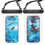 YOSH Crossbody Waterproof Phone Pouch [Borderless Design], 2 Pack IPX8 Waterproof Phone Case for Swimming with Adjustable Lanyard, Phone Waterproof Pouch for iPhone 16 15 14 13 12 Pro Max up to 7.2"