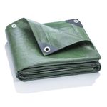 GardenMate 3x3m / 10ftx10ft Tarpaulin Waterproof Heavy Duty - Green tarp Sheet - Premium Quality Cover Made of 200gram/square metre Tarpaulin