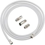 EMSea 1.8M White RG6 Coaxial Cable with Connectors F81 / RF for Digital Coax - AV Cable TV Antenna and Satellite Cable Extension High Speed HD Video