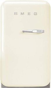 Smeg FAB5ULCR3 16" 50's Retro Style Series Compact Cooler with 1.5 cu. ft. Capacity Automatic Defrost LED Interior Lighting and Adjustable Shelves, Cream, Left Hand Hinge