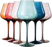 Colored Crystal Wine Glass Set of 6