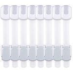 Baby Proof Child Safety Locks Toddlers Security,Child Proof Locks with Adjustable Strap for Cabinets,Drawers,Appliances,Toilet Seat,No Drilling Required(8Pack Cabinet Lock)