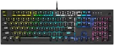 Corsair K60 RGB PRO Low Profile Mechanical Gaming Keyboard (Cherry MX Low Profile Speed Keyswitches: Linear and Rapid, Slim Durable Aluminum Frame,Customisable Per-Key RGB Backlighting) Black, Cherry Mx Speed (CH-910D018-NA)