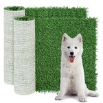 GLOBREEN Dog Grass Pee Pads, 2 Pack Replacement Fake Grass for Potty Tray Training Pet Loo, Highly Drainage - 28 x 18 Inches