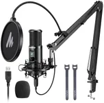 MAONO USB Microphone with One-Touch Mute and Gain Knob, Professional Condenser Computer PC Mic for Podcasting, Recording, Gaming, Live Streaming, Zoom Meeting, Studio, YouTube, Skype, AU-PM421