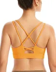 Padded Sports Bras for Women-Sexy Longline Crisscross Back Sports Bra-Medium Support Strappy Yoga Bra with Removable Cup