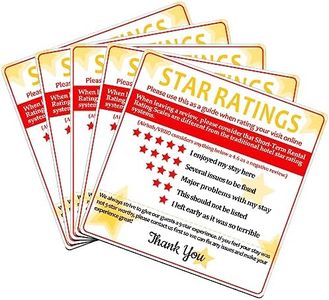 Oudain 5 Pieces 5 Star Rating Explanation Magnet Short Term Rentals (STR) Star Ratings Magnet 5 Star Review Magnet Guide Rating Fridge Magnet Compatible with Airbnb Vrbo