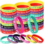 30 PCS Bible Bracelets Rubber Verse Bracelet Inspirational Silicone Wristband Faith Bible Verse Rubber Religious Bracelet Motivational Quote Wristband Party Favor Church School Supplies for Men Women