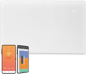 Vitra Glass WiFi Electric Panel Heater, Wall Mounted. Smart Convector Radiator With Timer & Thermostat, Splash Proof, Voice Control (2000W, White)