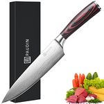 Chef Knife, PAUDIN 8 inch Professional Kitchen Knife, German High Carbon Stainless Steel Chef's Knives, Super Sharp Meat Knife with Ergonomic Handle, Gift Box for Family & Restaurant