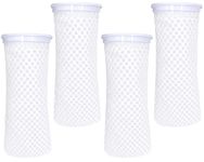 4 Pcs 4inch 150 Micron Honeycomb Filter Socks, Aquarium Filter Socks 3D Honeycomb Design, Anti-Overflow Filter Sock for Saltwater Aquarium Use in Freshwater Saltwater Aquarium Ponds Sumps Overflows