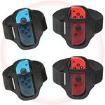 [4 Pack] Leg Straps for Nintendo Switch Sports Play Soccer/Switch Ring Fit Adventure,Game Accessory Adjustable Elastic Strap for Switch OLED/Switch Controller, 2 Size Leg Band for Kids& Adults