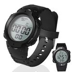 Digital Referee Watch Waterproof Stopwatch - Sports Match Official Soccer Game Timer for Coaches, Big Face Military Wrist Watch with LED Backlight for Running Training