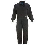 Refrigiwear Men's Water-Resistant Insulated Denim Comfortguard Coveralls (Black, XL)