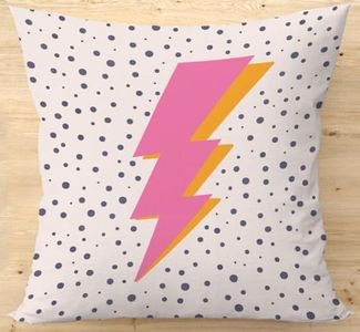 Newdv Preppy Pillows Covers 18x18,Pink Pillow Case,Hot Pink Preppy Room Decor Teen Girls,Pink Thunder Spot Decor,Pink Decor for Bedroom Dorm Girls Room