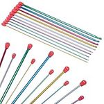Curtzy 10 Sizes Aluminium Tunisian Afghan Crochet Hooks - Each Hook Measures 35cm/14 inches - Sizes 2.5mm to 8mm - Multicolour Hooks for Crocheting Projects - Beginners to Experts