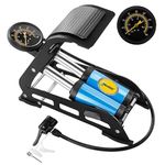 Drasert 160 PSI Double Barrel/Cylinder Car & Bike Double Foot Air Pump Inflator with Pressure Gauge for Car Tyres, Bicycle Tyres, Bike Tyres, Balls, Air Mattress Inflators(Black & Blue Cylinder)