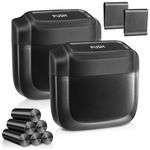 2 Packs Car Trash Can with Lid, Built-in Storage Garbage Bag Leakproof Vehicle Trash Bin Car Accessories for Interior Mini Trash Bin with 90pcs Trash Bags for Car Home Office
