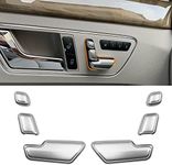 Moonlinks Mercedes Benz Chromed-Plated Door Seat Adjustment Button Stickers,Seat Adjust Buttons Stickers for B-Class W246,C-Class W204,E-Class W212,ML W166,CLA W117,GLK X204,GL X166,CLS W218(6 PCS)