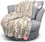 OMG Casey Luxurious Ultra Soft Minky Blanket, Wild Rabbit in Sandshell 60x82 Super Soft Fluffy Throw, Throw Blanket for Couch, Bed, Sofa, Premium Quality Handmade in The USA