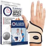 Doctor Developed Premium Nude Wrist Support/Wrist Strap/Wrist Brace/Hand Support [Single] & Doctor Written Handbook— Relief for Wrist Injuries, Joint Disease, Sprains & More (Nude)