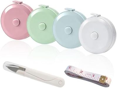 6 PCS Tape Measure Body Measuring Tape with Soft Ruler & Scissors for Sewing, Fabric, Cloth, Knitting, Tailor, DIY Home Craft, Mini Retractable Dual Scale 60 Inch