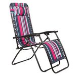 Trespass Padded Reclining Sun Lounger Summer Pool Patio Outdoors Garden Chair Zero Gravity Sunlounger Removable Headrest 113x64x98cm Glentilt