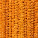 DRYPHON Artificial Flowers for Decoration, Marigold Garlands Decoration Home Decor Items, Diwali Decoration Items for Home Decor, Pooja Room Decoration Items, Ganpati Decoration (Orange, Pack of 10)