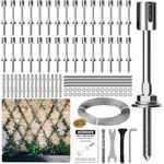 Acemaker Wire Trellis for Climbing Plants Outdoor, 20 Sets Wall Wire Trellis Kit with 5/64" x 98ft Wire Ropes, T316 Stainless Steel Wall Trellis Kit Espalier Cable Trellis System