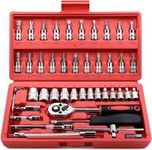 46 Pieces Socket Ratchet Wrench Set