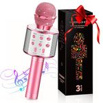 GeschenPark Girls Toys Age 3-12, Karaoke Microphones for Kids Toys Gifts for 3-10 Year Old Girls Boys Toys Age 3-10 Girls Birthday Presents Frozen Toys Gifts for Girls