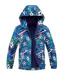 M2C Boys Rain Jacket Lightweight Hooded Fleece Lined Raincoat Soccer 7-8