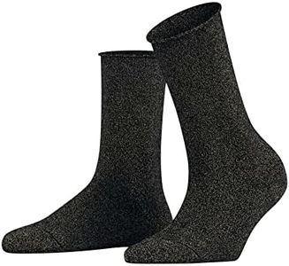 FALKE Women's Shiny Socks, Black (Black 3000) - Sustainable, 8-10.5, 1 Pair