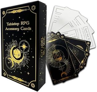 Citadel Black Tabletop RPG Accessory Cards Set of 50 Cards – D&D, Gold Foil Spell Slot Tracker, Item Cards, Spell Cards, Blank Note Cards, for Dungeons and Dragons 5th Edition & Other Tabletop Games