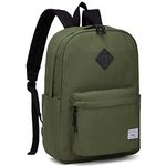 Kasqo Lightweight School Backpack, Large Capacity Water-Resistant Casual College Bookbag for Men Women Teen Girls Boys,Army green