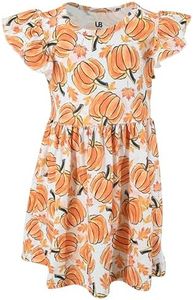 Girls Pumpkin Halloween Fall Dress Outfit for Girl Toddler and Kid Dresses (4Y, Pumpkin Fields)