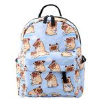 Loomiloo Hemp Mini Backpack Small Backpack for Women Kids Backpack for Young Girls (pug)