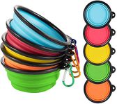 VIGIME Collapsible Dog Bowls, Travel Dog Cat Water Bowl Portable Foldable Food Dishes with Carabiner Clip for Traveling, Hiking, Walking (Pack of 5)