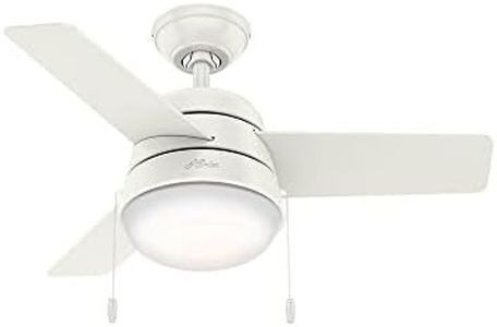 Hunter Fan Company 59301 Aker Indoor with LED Light with Pull Chain Control, 36 Inch, White