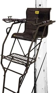 Hawk Hunting Big Denali Ladderstand with 26" Wide Seat, 23" Backrest, Portable Stacking Ladder System and Integrated Weapon Holder, Multicolor
