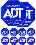 ADT Security Signs（2 pieces） 100% Aluminum.with 8 Double-Sided Security Stickers,Post not Included - for Yard Security Sign