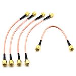 SDTC Tech 5pcs RF Coaxial Coax Cable Assembly SMA Male to SMA Male Antenna Extender Cable Adapter Jumper(6 inch/15cm),Gold