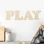 Wooden Play Rattan Letters Set, Large Rattan Letters for Wall Decor Boho Wall Signs Playroom Wall Art Kids Playroom Decor Nursery Room Decorations for Girls Boys