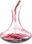 Wlasss Large Fancy Wine Decanter, 1900ml/64oz Elegant Red Wine Carafe Decanter, Hand Blown Lead-Free Crystal Glass Wine Carafe for White and Red wine, Wine Accessories