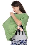 Feather Hug 360° Premium Nursing Cover For Breastfeeding - Feeding Apron For Mom, Stretchy Feeding Cover For Mother, No See - Through Breastfeeding Cover For Mother.(Green), Pack Of 1